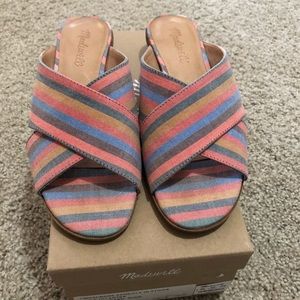 Madewell crisscross sandals in stripe